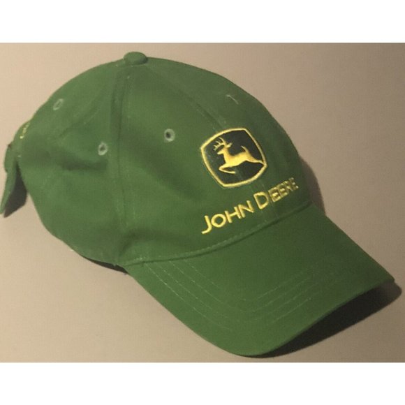 John Deere Green Embroidered Adjustable Strap Back Hat Pre-owned. Clean! - Picture 1 of 3